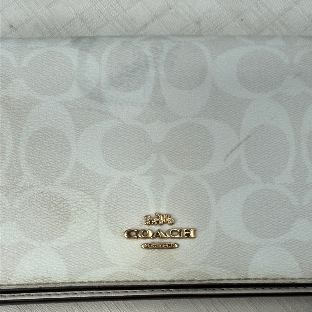 Coach Anna Foldover Clutch Crossbody Bag in Signature Canvas. - Picture 7 of 11